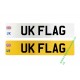 NUMBER PLATE FRONT AND REAR WITH U.K. IDENTIFIER  PAIR 